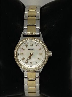 Fossil Two-Tone Watch with Crystal Accents